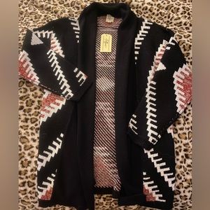 aztec print cardigan